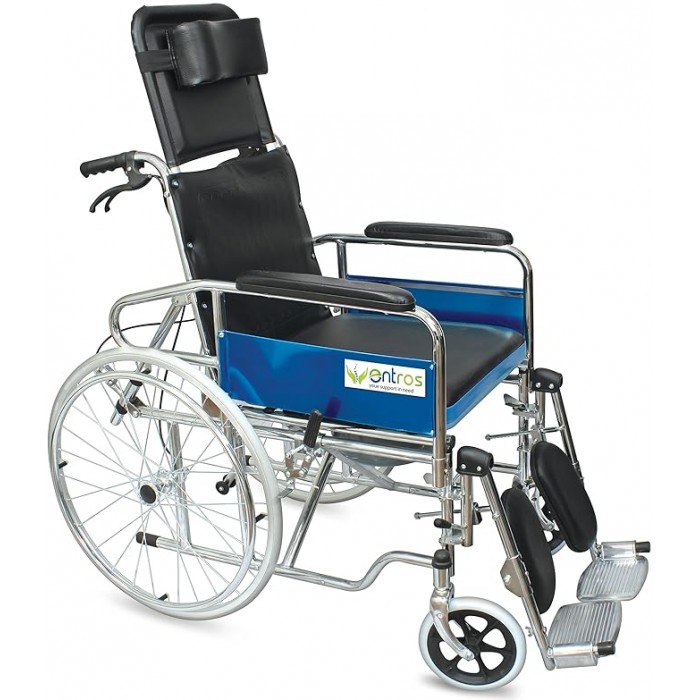 Entros KL608GCJ Wheelchair with Detachable Armrest and Foot (Silver)