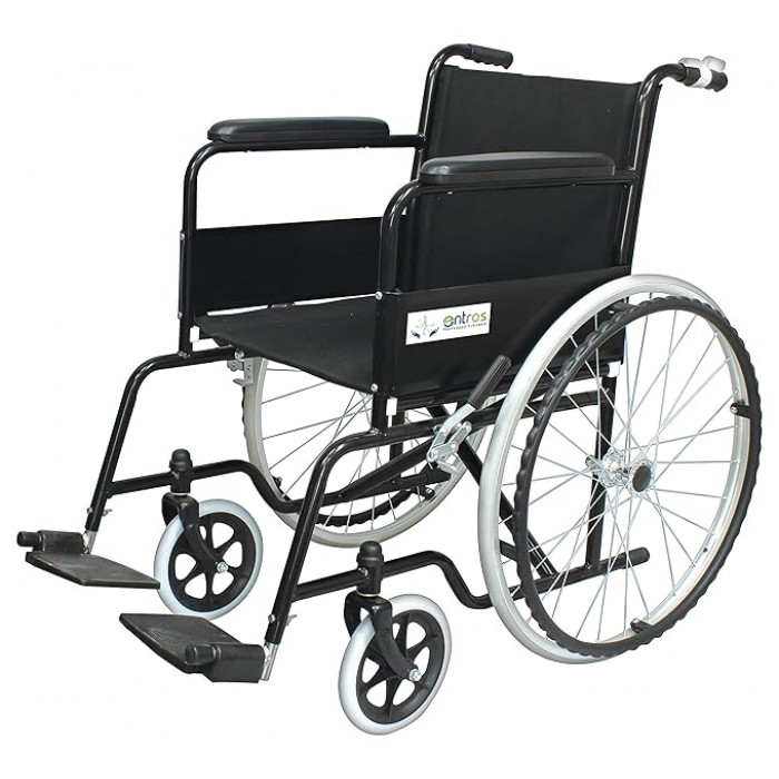 entros Wheel Regular Fold-able Powder Coated Steel Wheelchair (KL875)