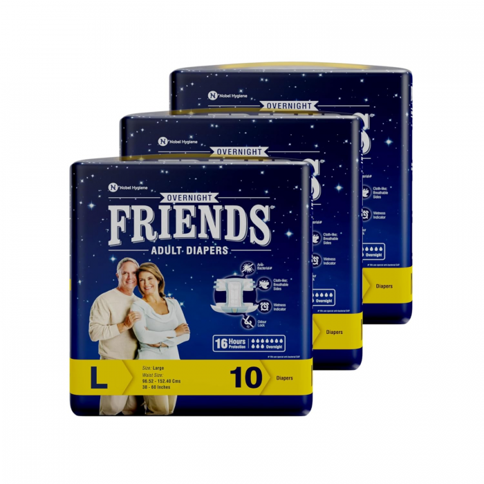 FRIEND ADULT DAIPER OVERNIGHT LARGE 10PC