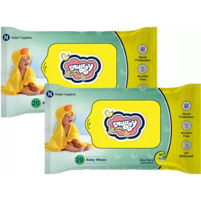 Snuggy Baby Wet Wipes Without Lid 20s Pack