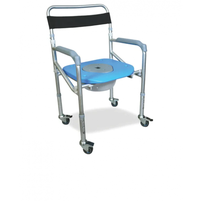 VISSCO COMFORT FOLDABLE COMMODE SHOWER CHAIR (WITH CASTOR)